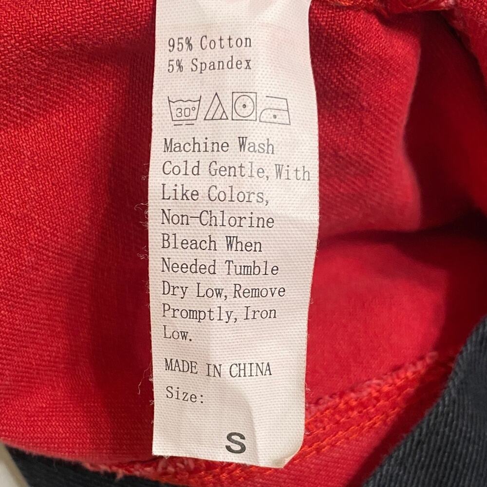 Source Unknown Black And Red Split Denim Jean Jac… - image 6